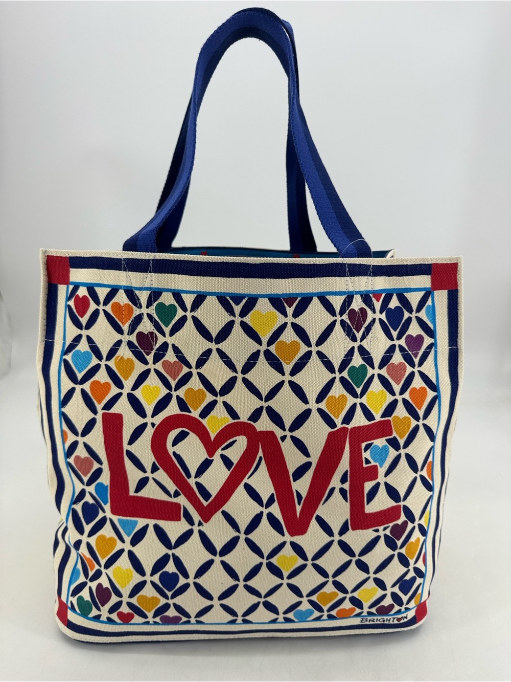 Brighton NEW Cherished Love Limited Edition Colormix Heart Mosiac  Canvas Tote